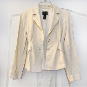 EUC INC Cream Silk Linen Blazer sz 2P